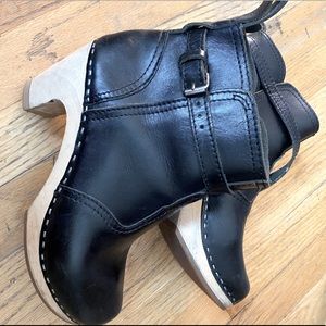 Swedish Hasbeens Black high heeled Jodhpur sz 39